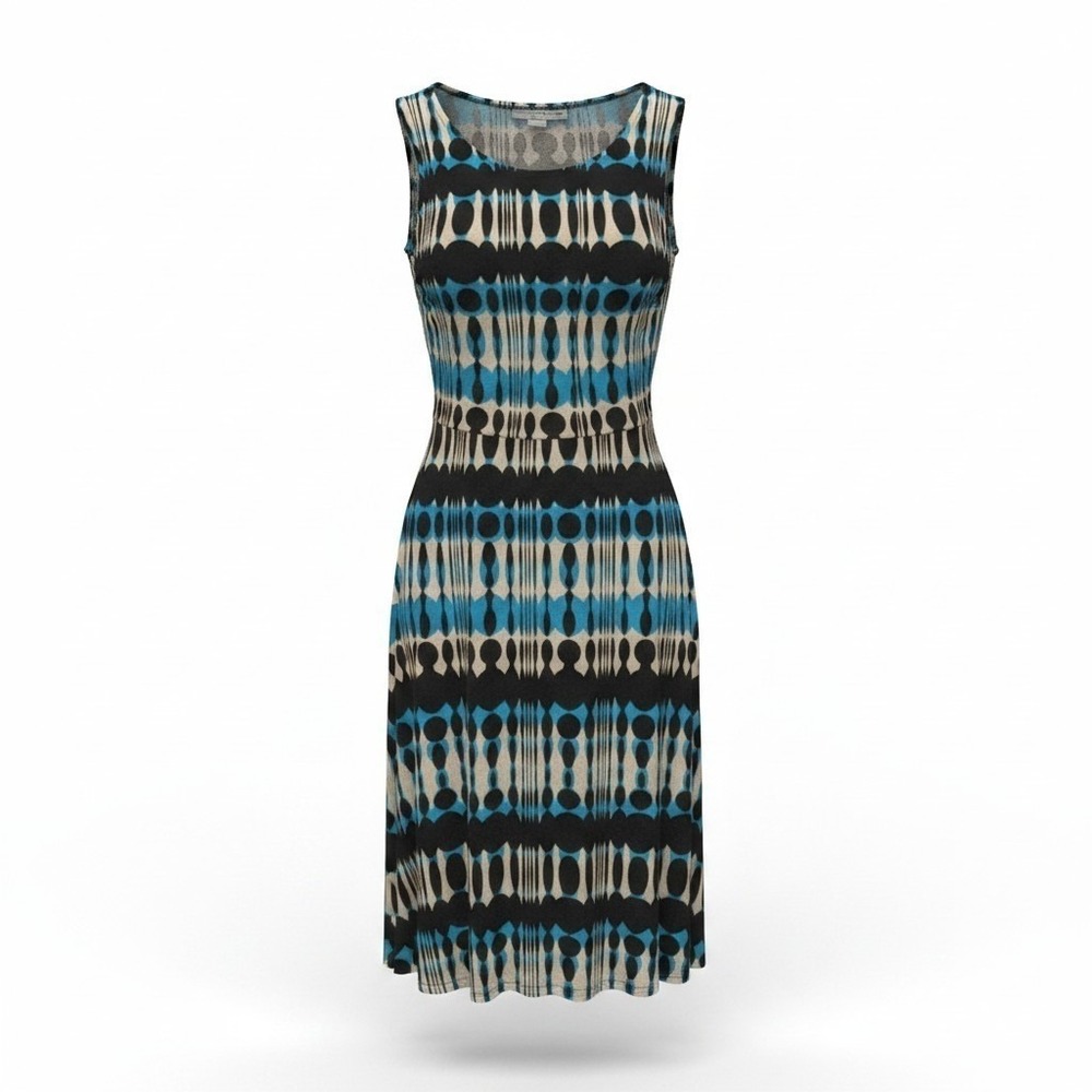 Womens Size 16 Midi Dress Abstract Print Sleeveless Lightweight Career Church - Picture 2 of 7